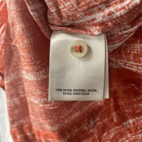 59-7 ANTHROPOLOGIE MAEVE orange tan pleated rayon long button up sleeve top 4 - Picture 8 of 8